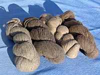 Spun llama wool